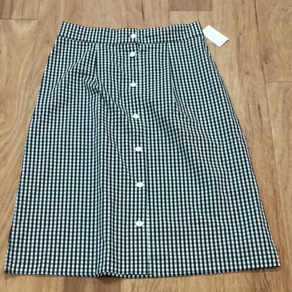 Gingham Black and White Skirt - Picture 2 of 6